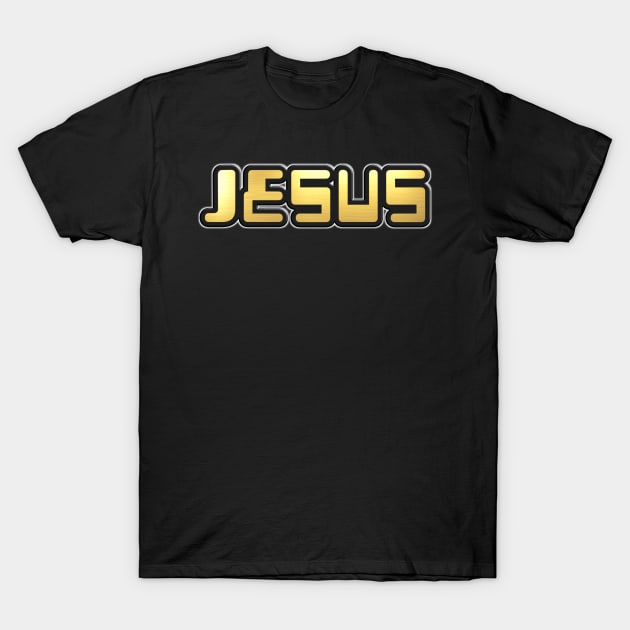 Shiny black and Gold JESUS word ver10 T-Shirt by Donperion